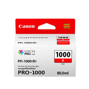 CANON Tinten <b>Rot</b> PFI-1000R, 80 ml, fr iPF Pro 1000