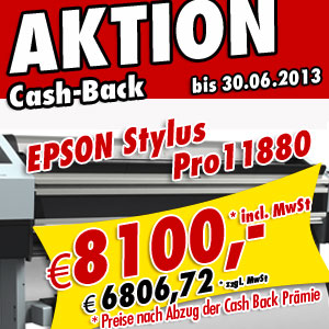 EPSON STYLUS PRO 11880 <br/>incl. EPSON Cash-Back Aktion, gültig bis 30.06.2013