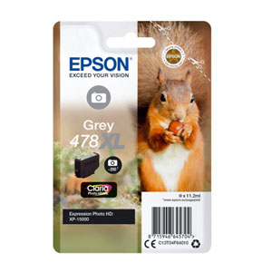 EPSON Tinte GREY 478XL CLARIA PHOTO HD INK, 10.2 ml<br>fr XP-8500, XP-15000