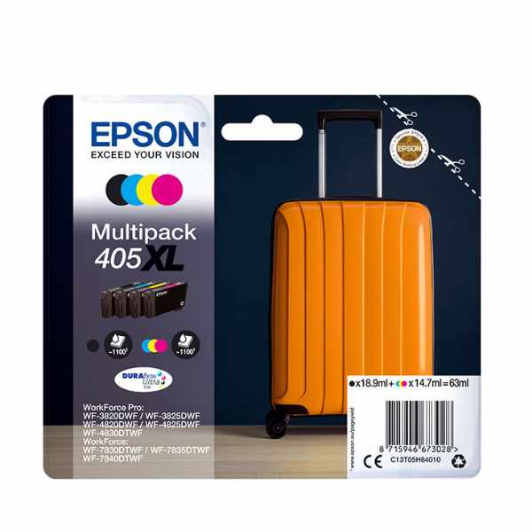 EPSON Tinte Multipack 405XL - Koffer,  1 x 18,9 / 3 x 14,7ml | T05G