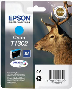 EPSON Tintenpatrone CYAN (XL) DURABrite Ultra Tinte | T1302