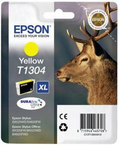 EPSON Tintenpatrone YELLOW (XL) DURABrite Ultra Tinte | T1304