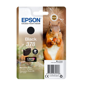 EPSON Tinte BLACK 378 CLARIA PHOTO HD INK, 5,5 ml<br>für XP-8500, XP-15000