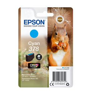 EPSON Tinte CYAN 378 CLARIA PHOTO HD INK, 4,1 ml<br>fr XP-8500, XP-15000