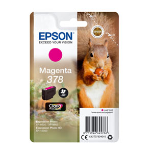 EPSON Tinte MAGENTA 378 CLARIA PHOTO HD INK, 4,1 ml<br>für XP-8500, XP-15000