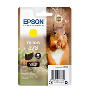 EPSON Tinte YELLOW 378 CLARIA PHOTO HD INK, 4,1 ml<br>fr XP-8500, XP-15000