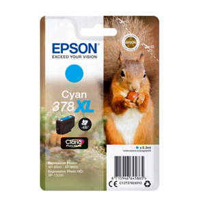 EPSON Tinte CYAN 378XL CLARIA PHOTO HD INK, 9,3 ml<br>fr XP-8500, XP-15000