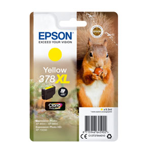 EPSON Tinte YELLOW 378XL CLARIA PHOTO HD INK, 9,3 ml<br>fr XP-8500, XP-15000