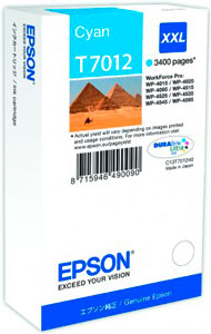 EPSON T7012 Tintenpatrone CYAN (XXL) fr WP4000/4500 Series | 34,2 ml