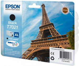 EPSON T7021 Tintenpatrone BLACK (XL) für WP4000/4500 Series | 45,2ml