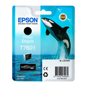 EPSON Tinte T7601 Photo Black,  Schwertwal | 25,9ml<br />fr SureColor SC-P600