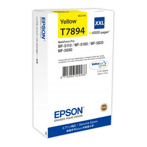 EPSON T7894 GELB XXL Tintenpatrone, 4000 Seiten | 34,2 ml<br />fr WF-5110, WF-5190, WF-5620, WF-5690