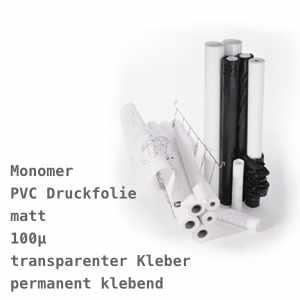 EMBLEM Monomeric Vinyl Matt 100 C P, mit klarem, permanenten Kleber | 100µ