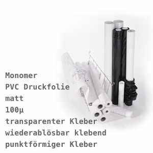 EMBLEM Monomeric Vinyl Matt 100 C R Easy Pin, mit transparentem, wiederablösbarem Kleber, punktförmig aufgetragen | 100µ
