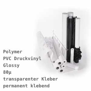 EMBLEM Polymer Vinyl Glossy 80 C P weiß, mit klarem, permanenten Kleber | 80µ