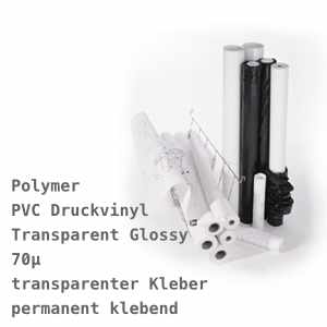 EMBLEM Polymeric Vinyl Transparent Glossy 70 C P, mit klarem, permanenten Kleber | 70µ