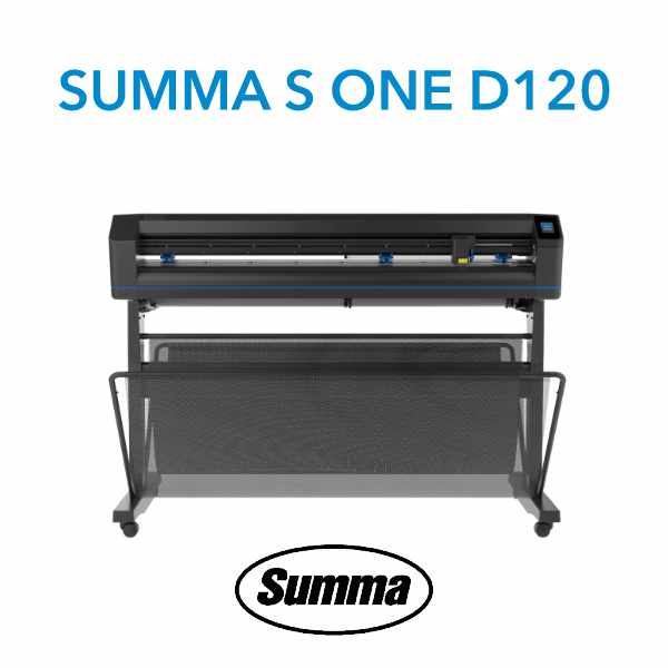 Summa S One D120 Schneideplotter mit Schleppmesser | Schneidebreite 120 cm <br /> mit OPOS X, Standfuss, Korb, Medienaufnahme