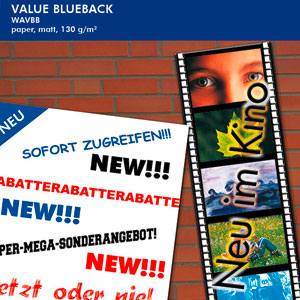 EMBLEM Water Value BlueBack, matt, nassfestes Plakatpapier für den Außenbereich | 130 g/qm
